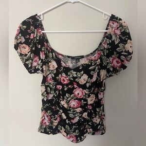 Ambiance Black Floral Blouse